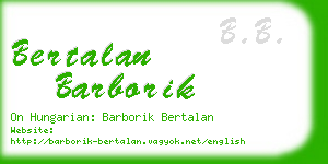 bertalan barborik business card